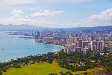 Waikiki mahalle Honolulu, Hawaii, ABD Panoraması.