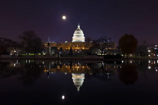 Super Moon United State Capitol Building Washington Usa Capitol Hill — Stock Photo, Image