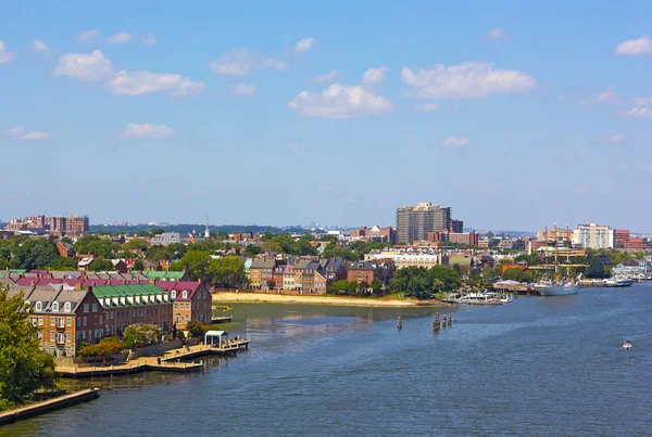 View Old Town Alexandria Woodrow Wilson Memorial Bridge Virginia Usa — Foto de Stock