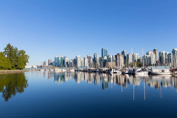 Skyline Vancouver Visto Stanley Park Panorama Urbano Del Centro Con — Foto Stock