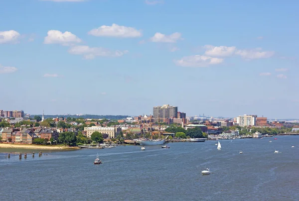 Vista Panorámica Los Muelles Del Casco Antiguo Alejandría Desde Río — Foto de Stock