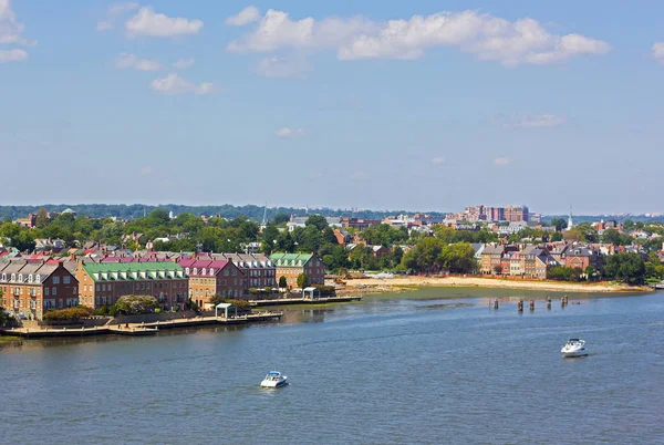 Una Vista Panorámica Del Casco Antiguo Alejandría Desde Río Potomac — Foto de Stock