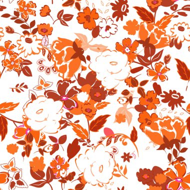 Vektör çizim çiçek sorunsuz. Portakal çiçekleri izole el çekilmiş.