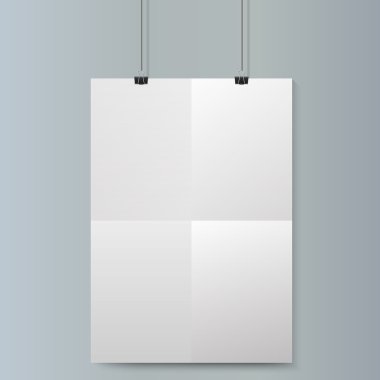 Boş dikey poster mockup ataş ile.