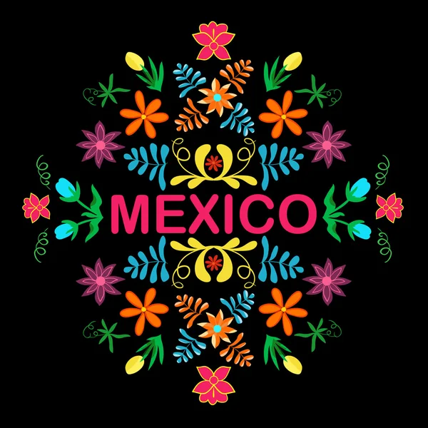 México flores, patrón y elementos. Vector . — Vector de stock