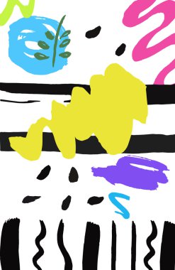 Doku backg için siyah elemanları tasarımı ile renkli el çekilmiş