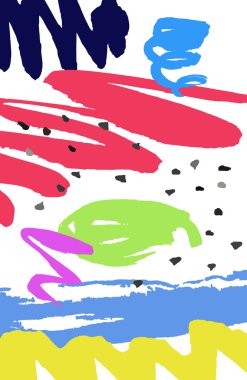 Siyah ve gri elemanları tasarımı ile renkli elle çizilmiş doku 