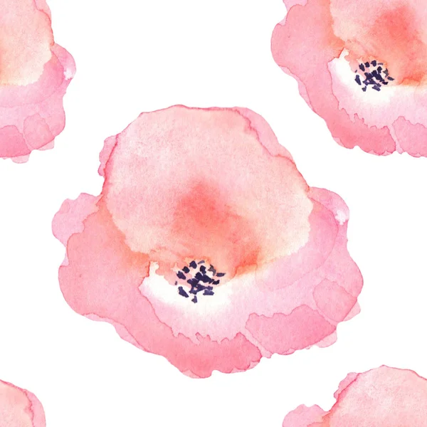 Naadloze bloemmotief met bloemen in aquarel. Ontwerp voor p — Stockfoto