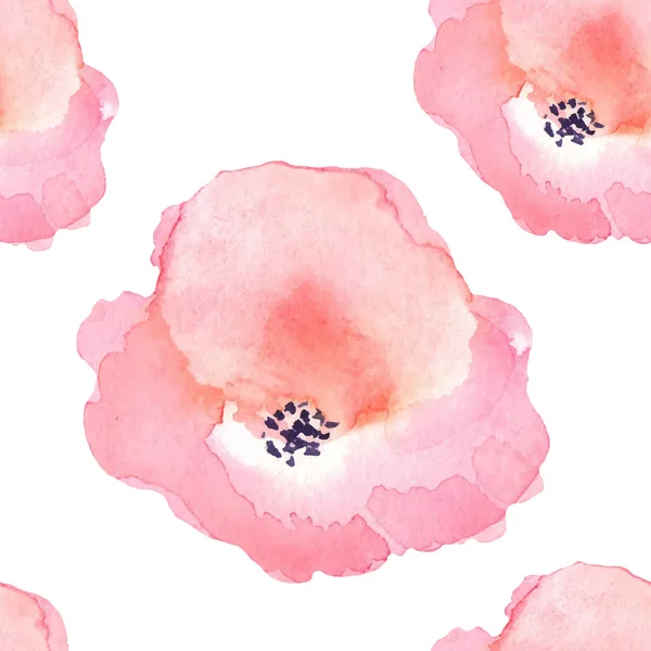 ベクトル水彩で花と花のシームレスなパターン。療 — ストックベクタ