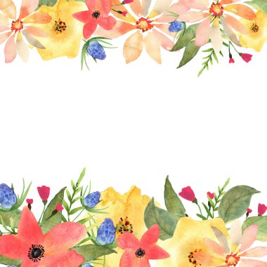 Floral tebrik kartı, davet, afiş. Çerçeve, metniniz için kablosuz