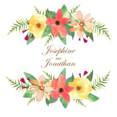 Floral tebrik kartı, davet, afiş. Çerçeve, metniniz için kablosuz