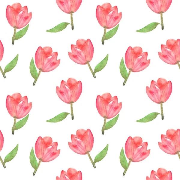 Naadloze bloemmotief met bloemen in aquarel. Ontwerp voor p — Stockfoto