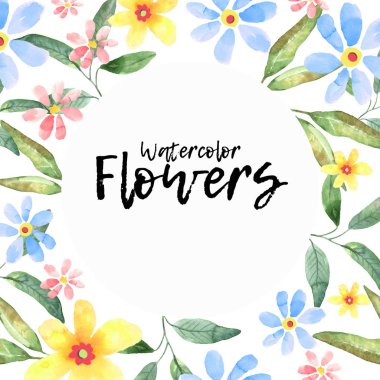 Floral tebrik kartı, davet, afiş. Çerçeve, metniniz için kablosuz