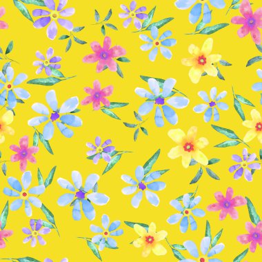 Suluboya çiçekli çiçekli seamless modeli. P için tasarım