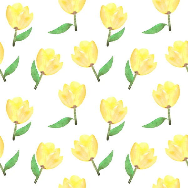 Sömlös blommönster med blommor i akvarell. Design för p — Stockfoto
