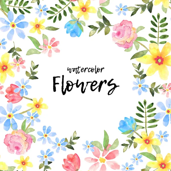Floral tebrik kartı, davet, afiş. Çerçeve, metniniz için kablosuz