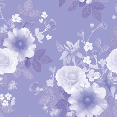 Vektör çizim çiçek sorunsuz. Güzel flo el çekilmiş