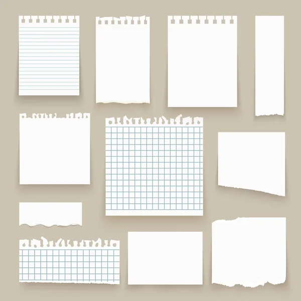Conjunto de modelo de cartaz de papel vetorial vazio realista isolado, nota —  Vetores de Stock