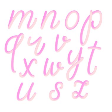 Küçük kırmızı beyaz arka plan üzerinde izole çizilmiş 3d harf el