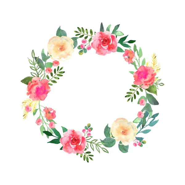 Colorful flowers wreath. Elegant floral collection with beautifu — Stock Vector