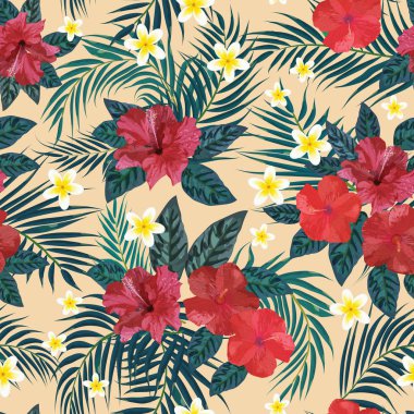 Çiçek seamless modeli. Arka plan ile izole renkli el 