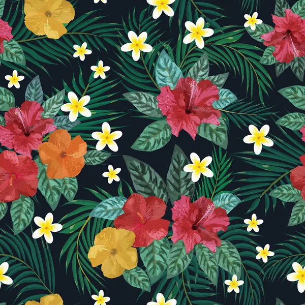 Floral seamless pattern. Background with isolated colorful hand — Stock Vector