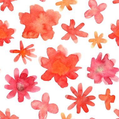 İzole renkli el ile sorunsuz çiçek desenli çiçek çizilmiş