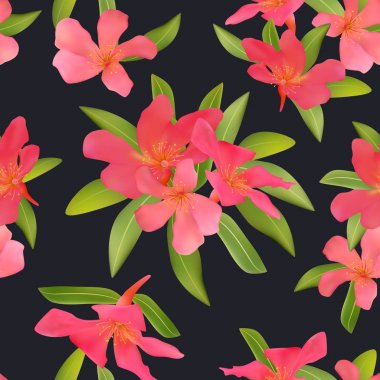 Tropikal kırmızı çiçekler güzel çiçeği pla ile Seamless Modeli