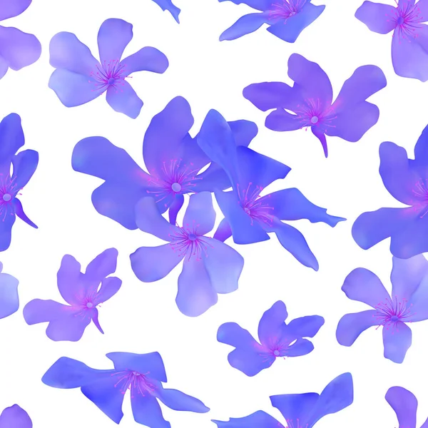 Seamless mönster med isolerade tropiska blå blommor vacker b — Stock vektor