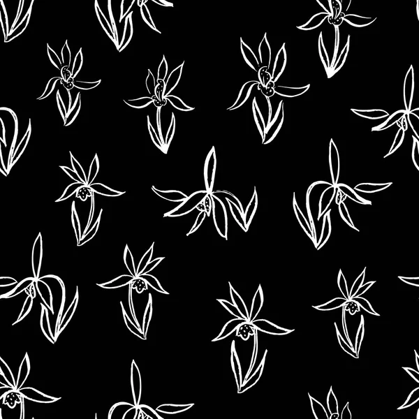 Aquarell Blumen Handzeichnung nahtlose Muster mit chinesischen ar — Stockvektor