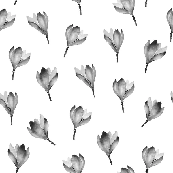 Aquarelle fleurs dessin à la main Modèle sans couture avec ar chinois — Image vectorielle