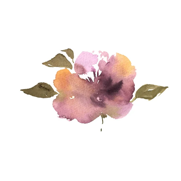 Aquarellblume, handgezeichnete farbenfrohe, schöne Blütenpflanze in rosa für Kartendrucke und Einladungen. Vektor — Stockvektor