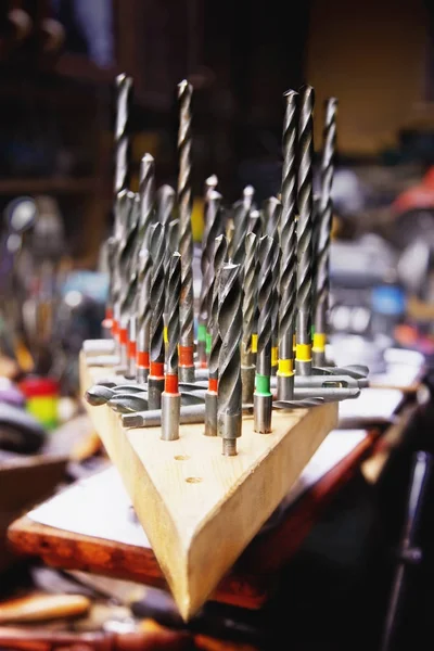 Set of drills in amith workshop — Stock Photo, Image