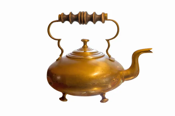 Antica teiera in ottone — Foto Stock