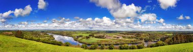 Curraleigh panoramik manzara bulutlu güneşli County Cork, İrlanda