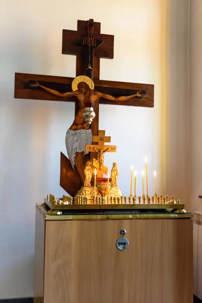 Candlestick before the crucifixion of Christ in the Orthodox Church