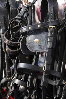 El yapımı siyah renkli deri koşum Çiftçi Market Satılık riders için