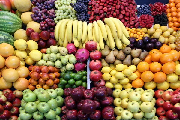 Varias Frutas Exóticas Verano Frescas Para Venta Mercado — Foto de Stock