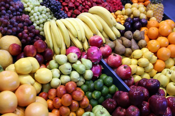 Varias Frutas Exóticas Verano Frescas Para Venta Mercado — Foto de Stock