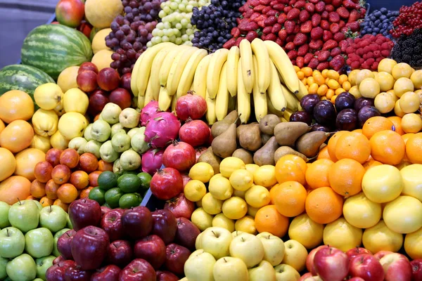 Vista Superior Textura Las Frutas Cerca Como Fondo — Foto de Stock