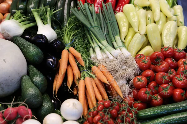 Groep Van Verschillende Groenten Als Achtergrond Landbouwproducten Als Achtergrond Gezonde — Stockfoto