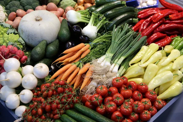 Grupo Varias Verduras Como Fondo Productos Agrícolas Como Telón Fondo —  Fotos de Stock