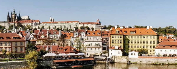 Utsikt Över Prags Stad Morgonsolnedgång — Stockfoto