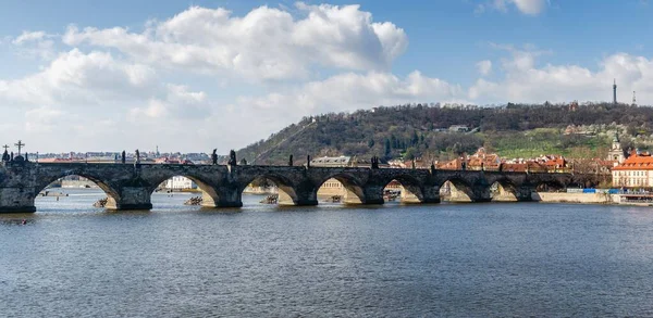 Vista Charles Bridge Prague República Checa Karlv Mayoría Puente Carlos —  Fotos de Stock