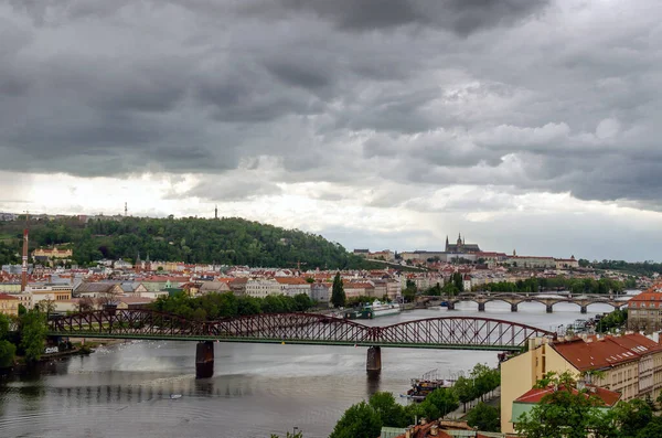 Över Prag Från Vyshegrad Tjeckien — Stockfoto