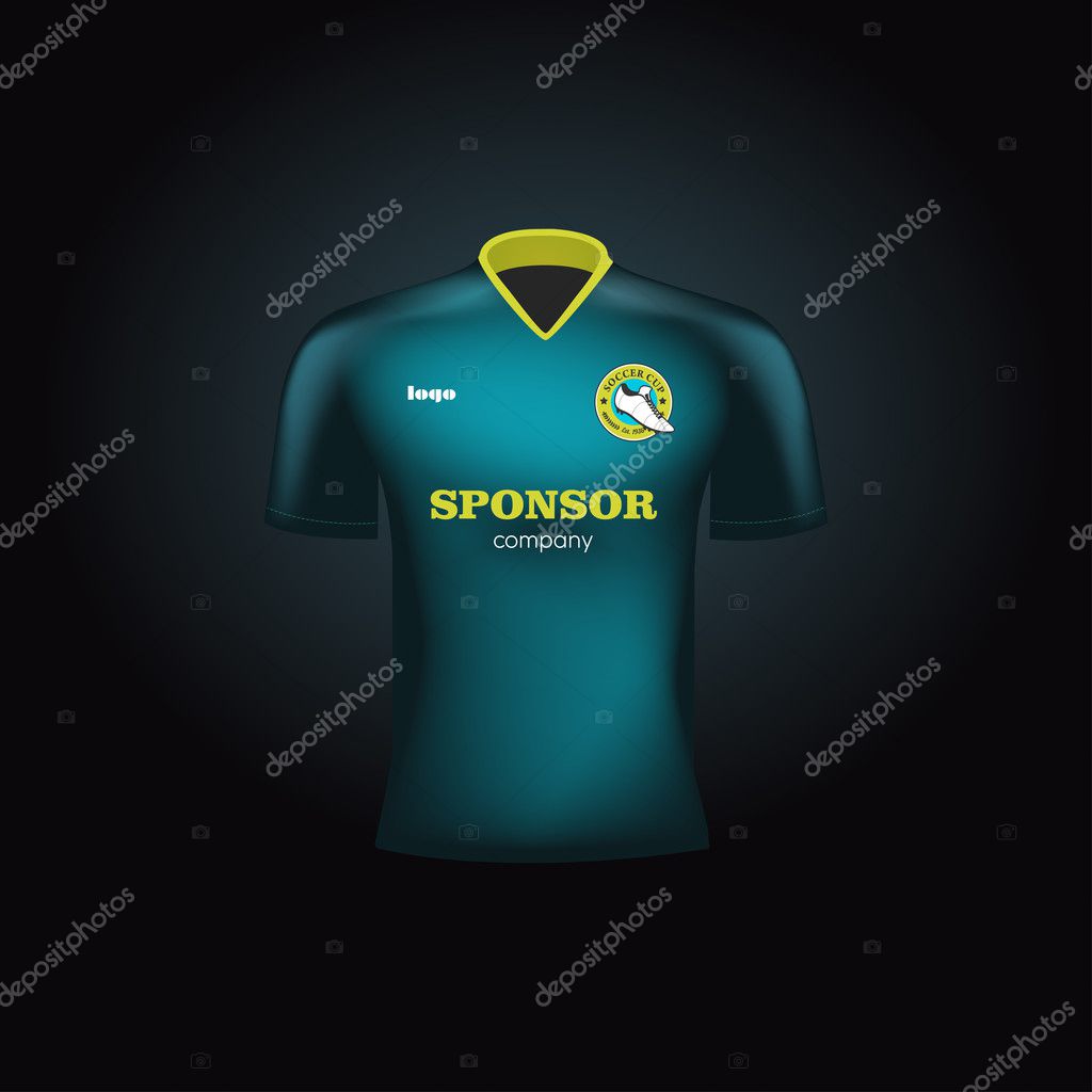 Realistic vector football uniform. Branding mockup. Soccer team clothing. Front view