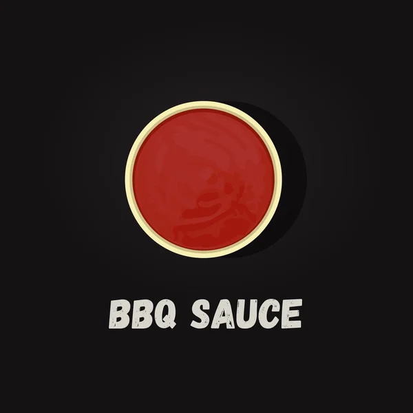 Salsa barbacoa. Icono vectorial detallado. Vista superior . — Vector de stock