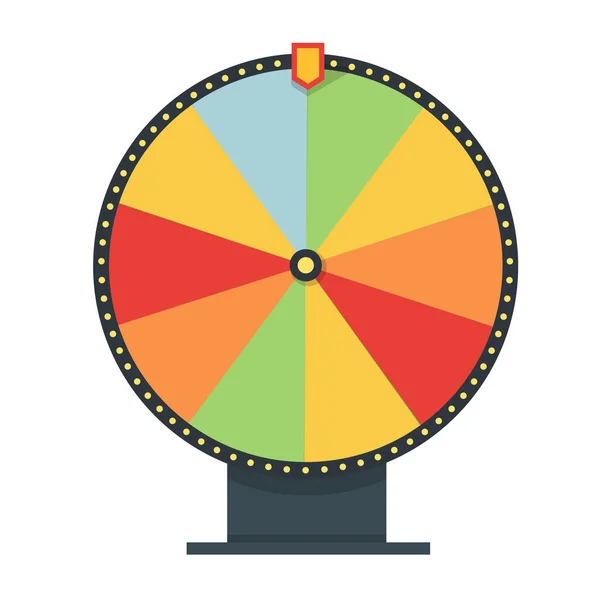 Roda da sorte em estilo plano. Modelo em branco. Dinheiro do jogo, sorte do jogo do vencedor. Ilustração vetorial — Vetor de Stock