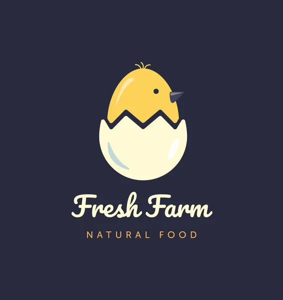 Векторний логотип для домашнього бізнесу з продуктами з курячого м'яса та яєць. Ілюстрація птахофабрики . — стоковий вектор