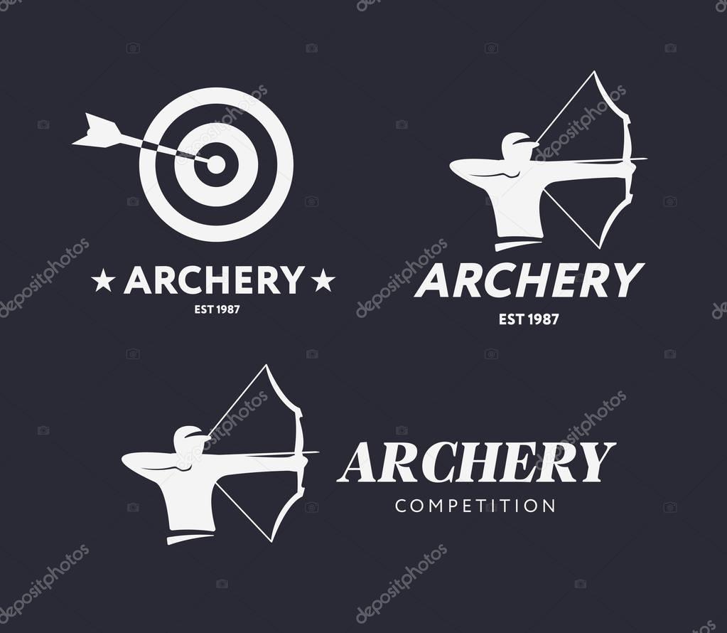 Vector: archer logo | Abstract archery logo. Vector badge concept